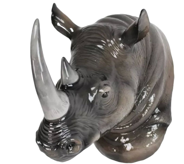 Væghængt næsehorn - porcelænsfigur