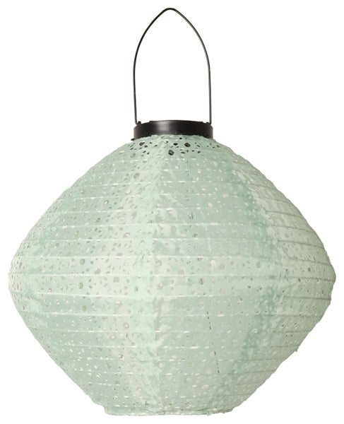 Solcelle lanterne - snurretop - lys grøn