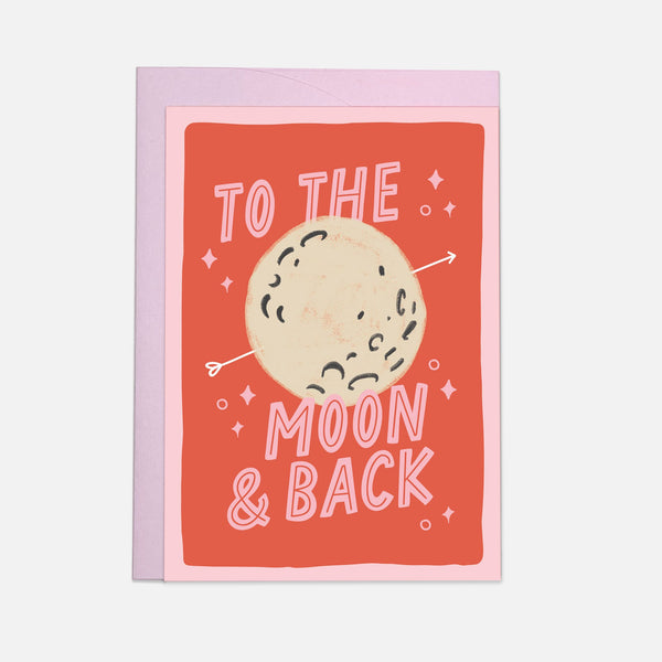 The moon and back greeting card: Double folded