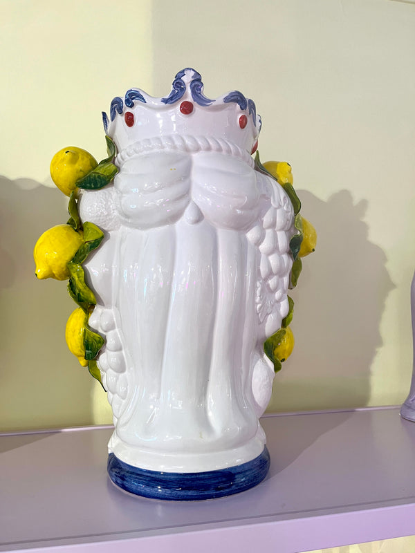 Testa Di Moro vase - Mand med citroner og blomster