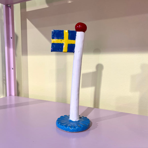 Svensk flag med blå bund 22 cm