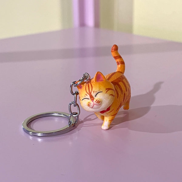 Orange kat nøglering