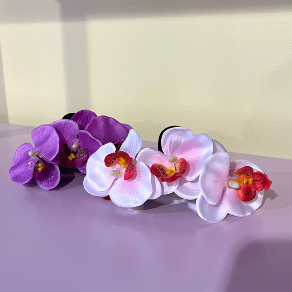 Orkidé hårklemme - 2 farver
