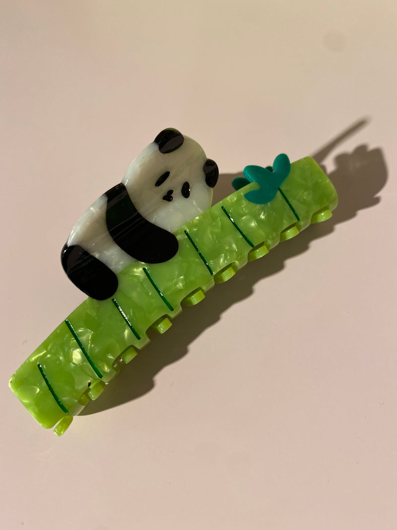 Panda på Bambus Hårklemme