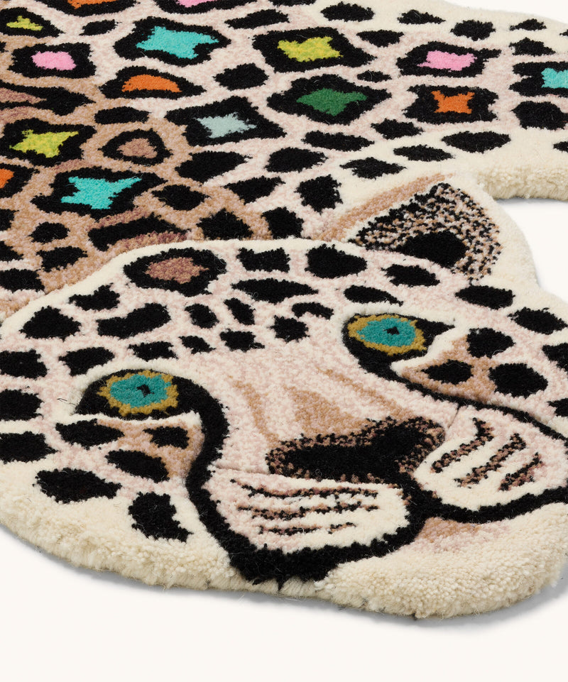 Disko leopard tæppe stor