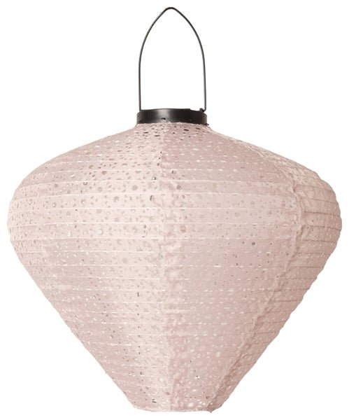 Solcelle lanterne - konisk - lys pink