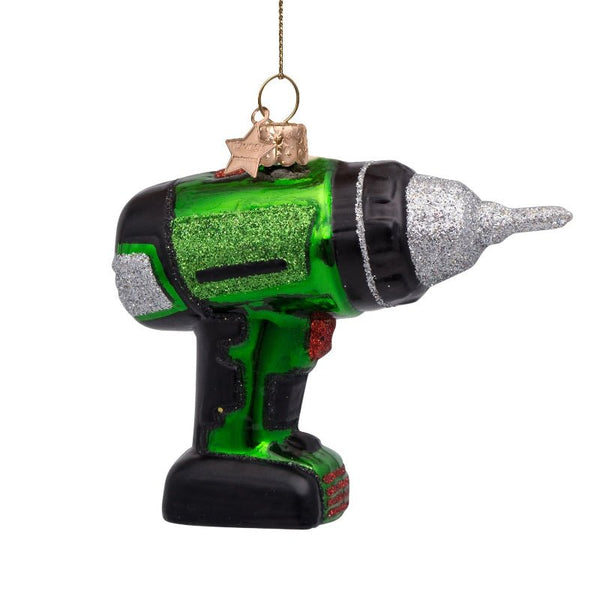 Green drill Christmas ornament - H:8.5cm (17)