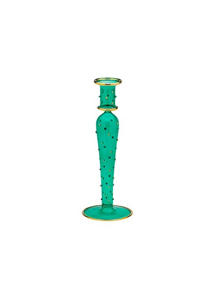 Green Twinkle glass candle holder
