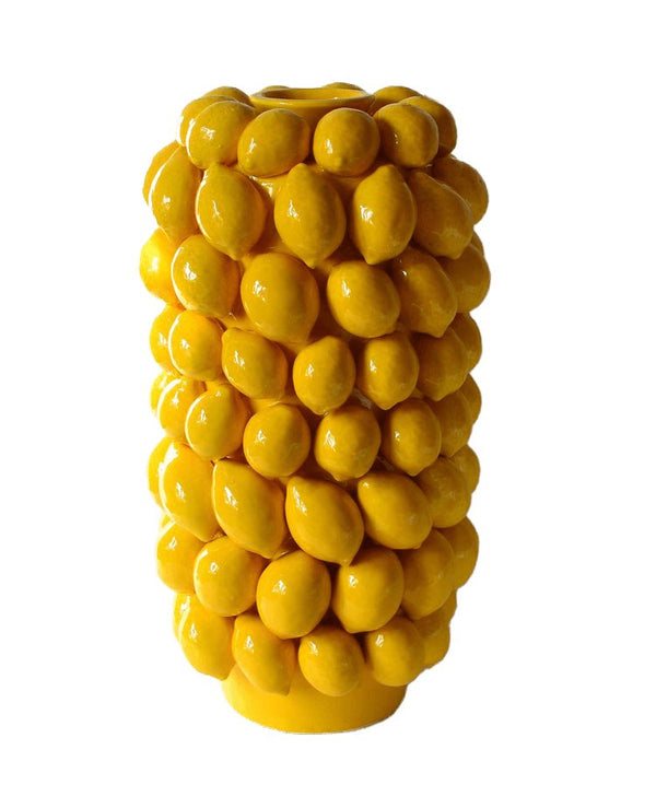 Høj citron vase - Gul