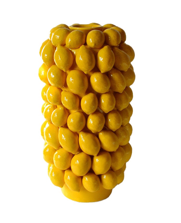 Tall lemon vase - Yellow