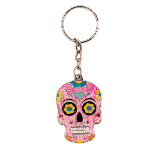 Key ring with pink skull