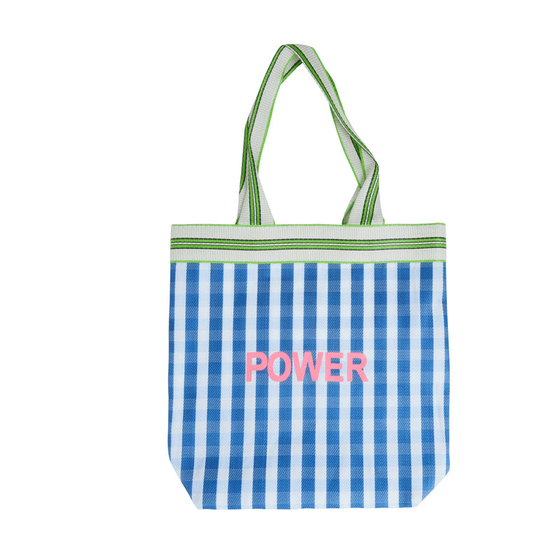 <tc>Shopper in recycled plastic with stripes</tc>