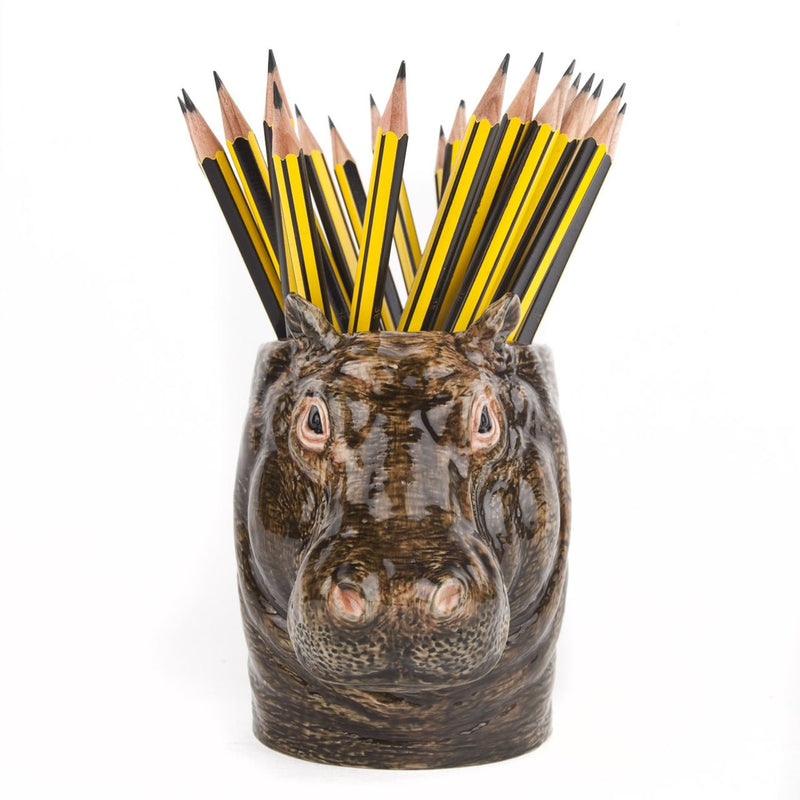 Hippopotamus pencil holder