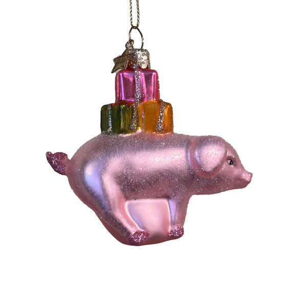 Pig with gifts Christmas ornament