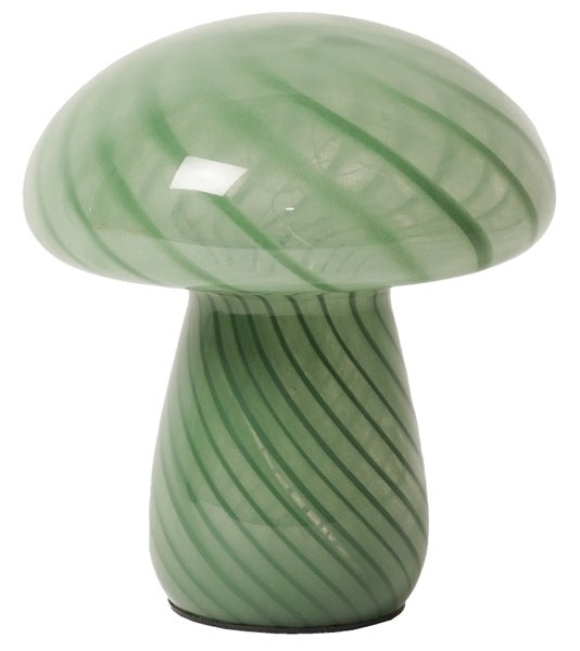Svampe lampe i grønt glas - 17x15 cm