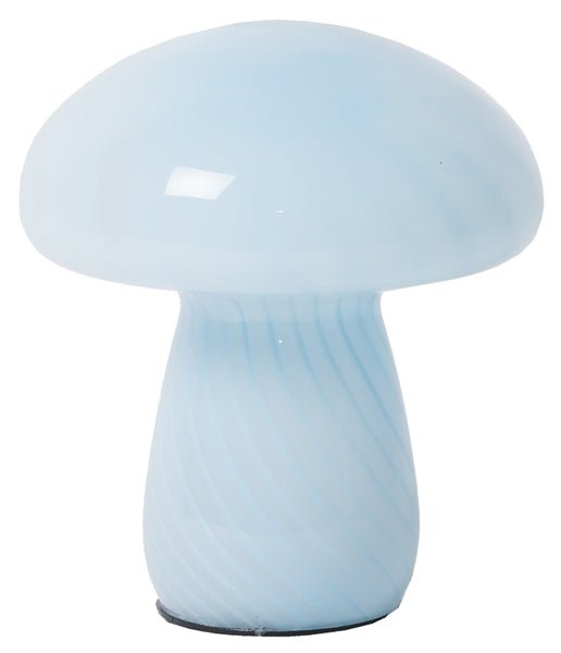 Svampe lampe i lyseblå glas - 17x15 cm
