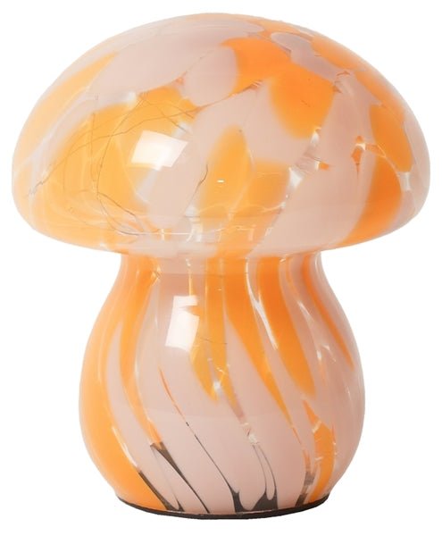 Svampe lampe i pink og orange glas - 16x13 cm
