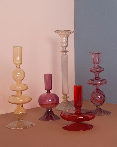Violet candle holder in glass (5)