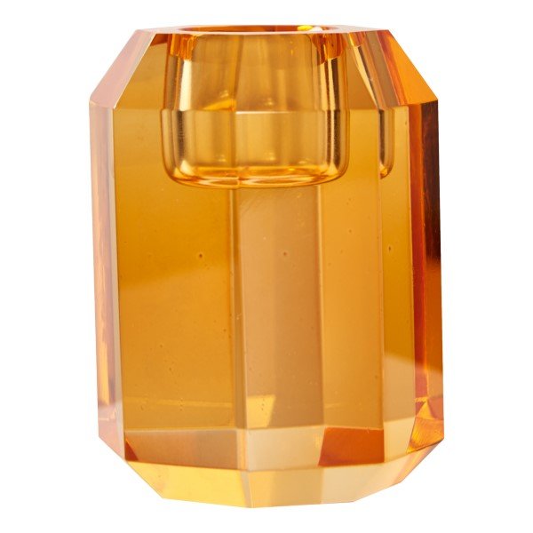Crystal candlestick in beautiful amber color (12)