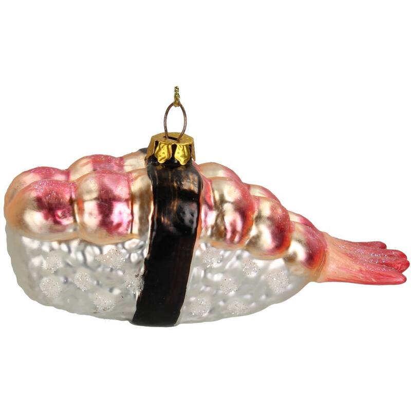 Sushi shrimp Christmas ornament