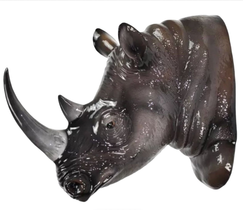 Væghængt næsehorn - porcelænsfigur
