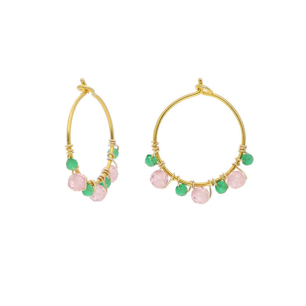 PARIS-ROSE/GREEN earrings