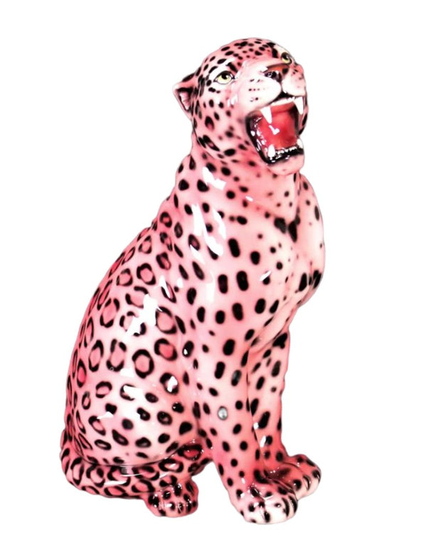 Lille pink leopard - porcelænsfigur