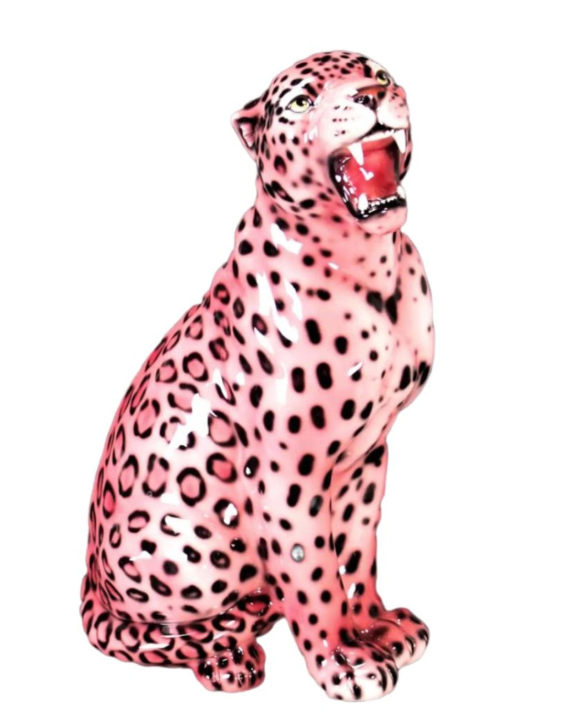 Small pink leopard - porcelain figure