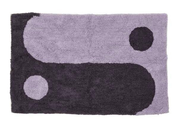 Yin Yang carpet in organic cotton in purple tones - two sizes.