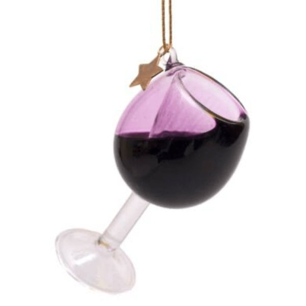 Red wine glass Christmas ornament