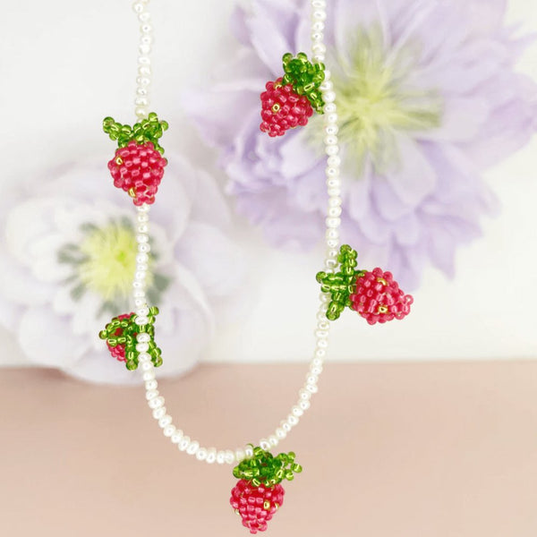 Pink Strawberry Necklace - LULO Jewelry