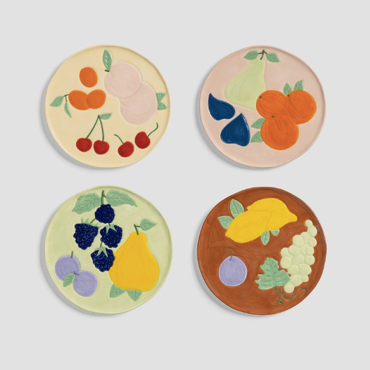 Fruit plates - set of four.