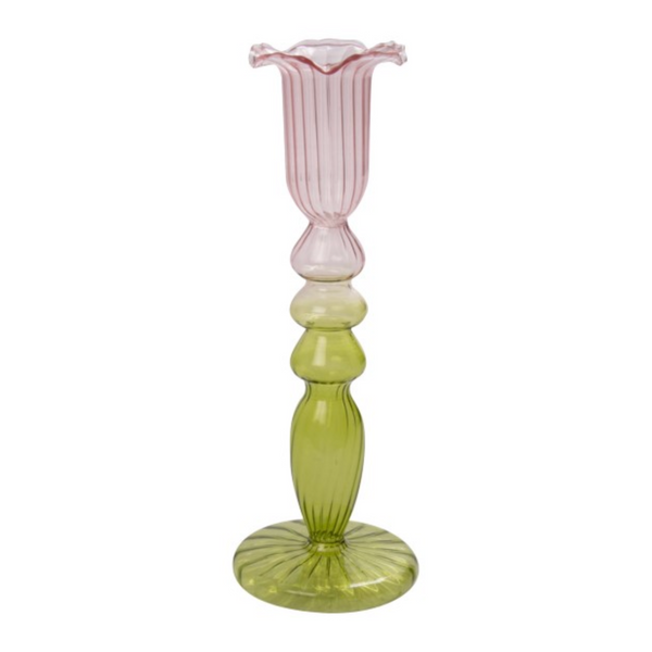<tc>Fine candle holder in lime/pink (12)</tc>