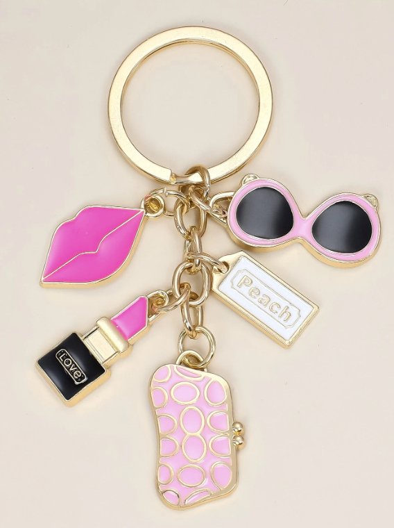Nøglering med pink accessories