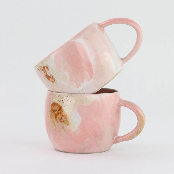 Handmade cup with handle - Sunny Rose