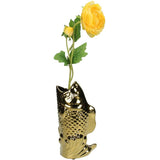 Fiske Vase I Guld