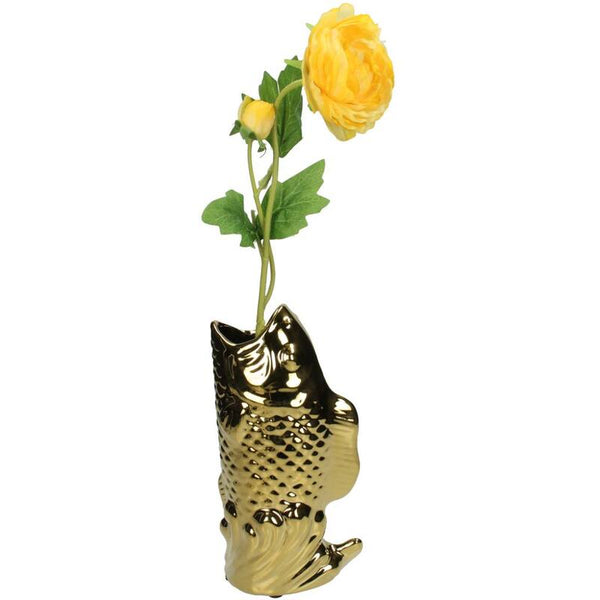 Fish Vase In Gold