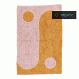 Yin Yang gulvtæppe i økologisk bomuld i orange/rosa - 60x90 cm