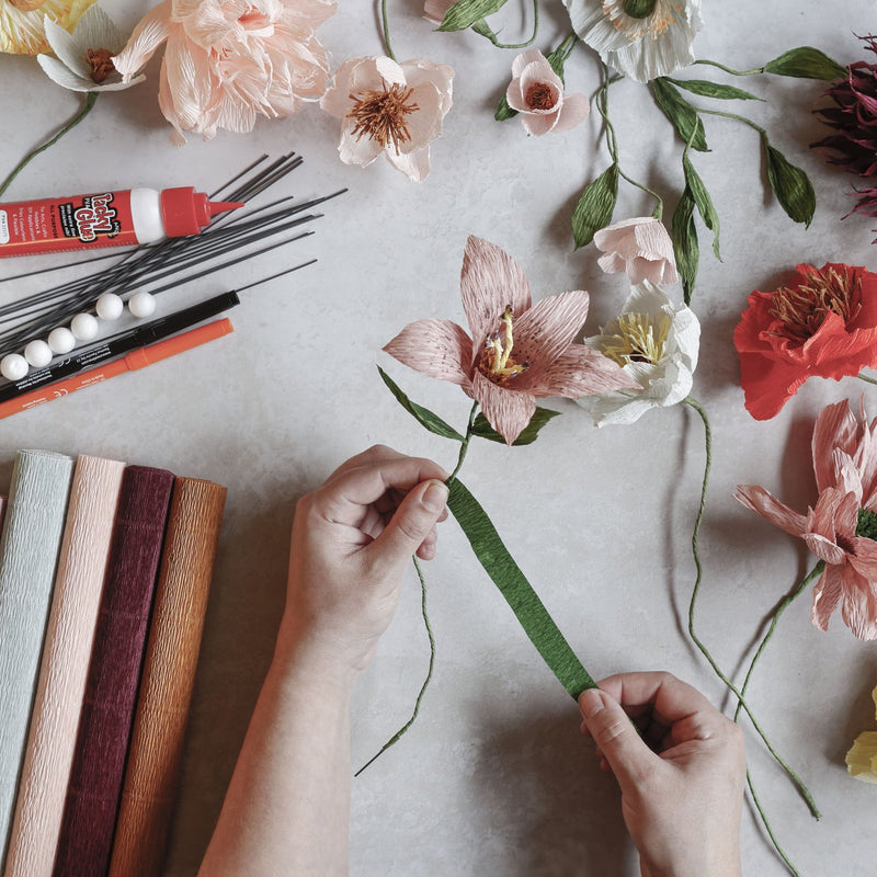 Crepepapir blomster kit - DIY