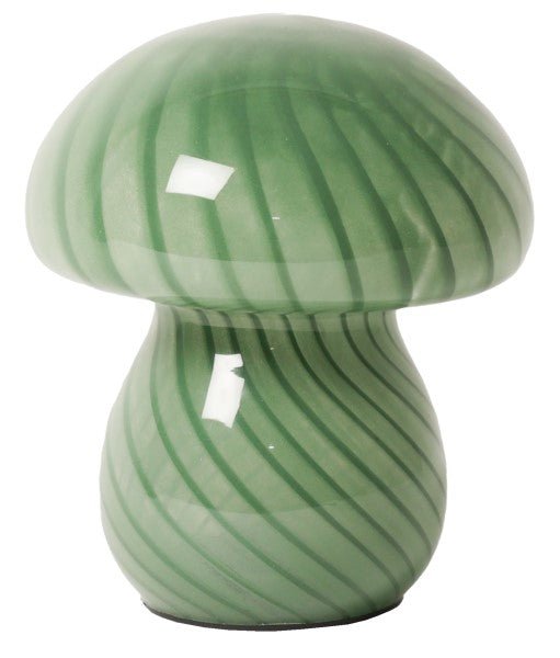 Svampe lampe i grønt glas - 16x13 cm