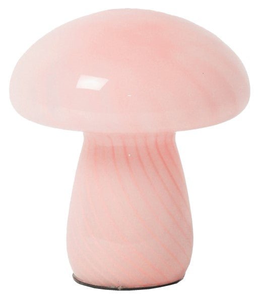 Svampe lampe i lys pink glas - 17x15 cm