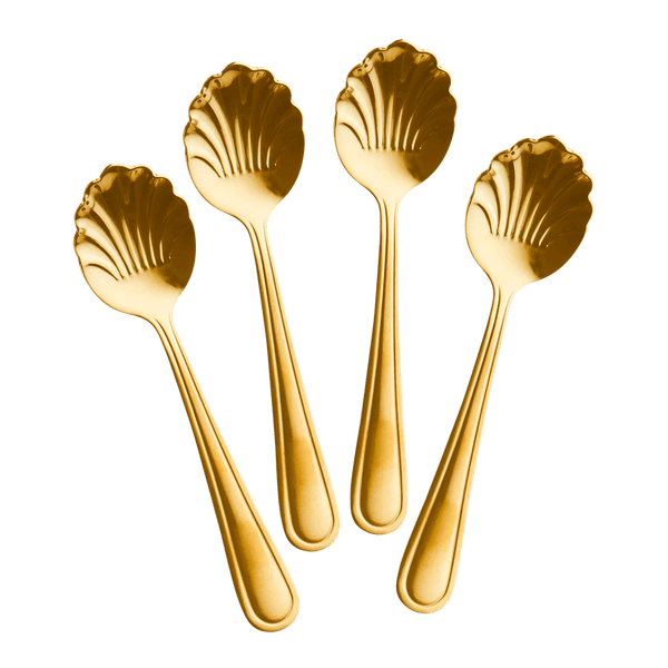 Clam-shaped teaspoons - pack of 4.